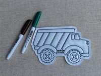 Dump Truck Flat Coloring Doll with erasable markers 