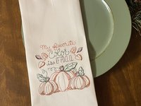 Favorite Color is Fall Pumpkin Tea Towel