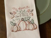 Favorite Color is Fall Pumpkin Tea Towel