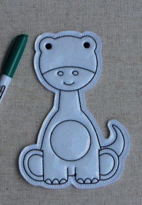 Dinosaur Set 1 - Embroidered Flat Coloring Dolls