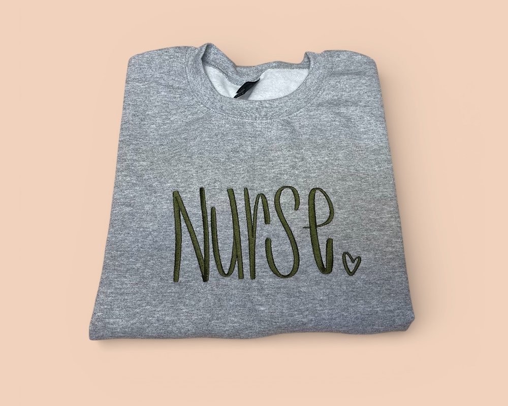 Nurse with a Heart Crewneck Sweatshirt