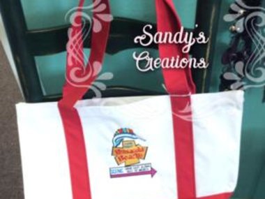 Embroidered Pensacola Beach Sign Tote 